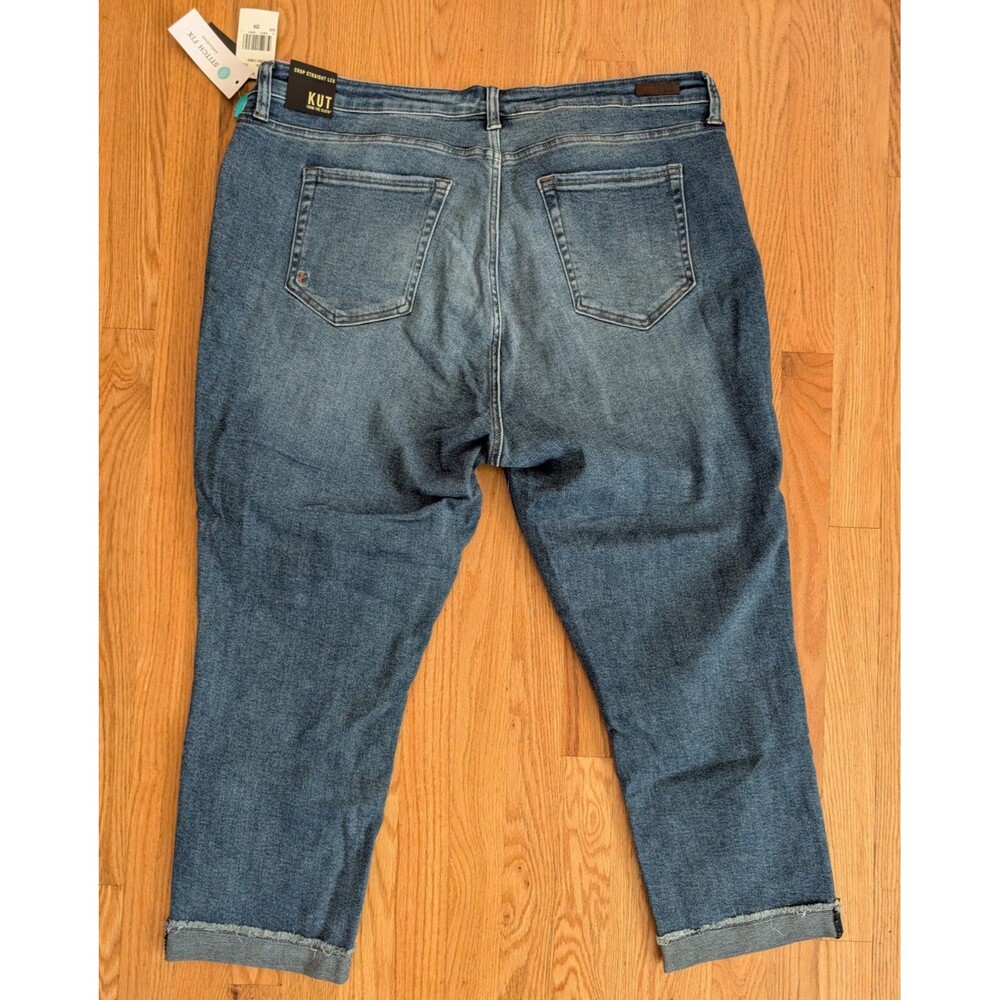 KUT FROM THE KLOTH. Jeans 22W Ellen Roll Cuff Crop Straight Leg Stitch Fix NWT - Picture 7 of 11